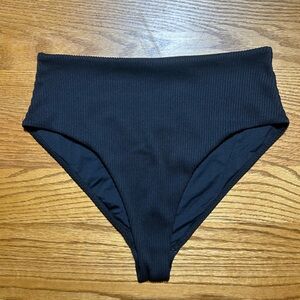 Women’s Topshop Black Ribbed Bikini Bottom Size US 8